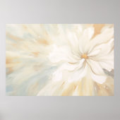 Witte bloem abstract schilderij. poster (Voorkant)