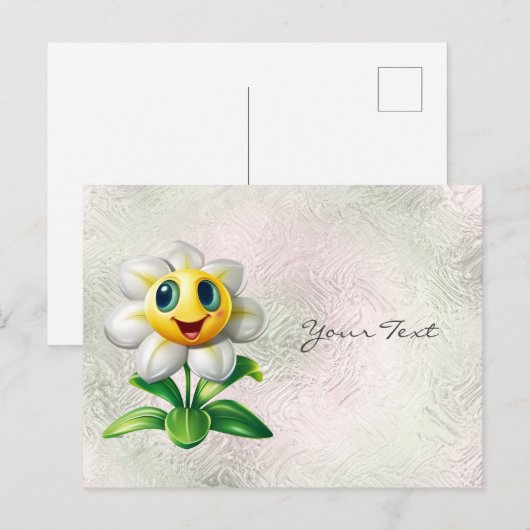 Witte Bloem Ansichtkaart Briefkaart (Voorkant / Achterkant)