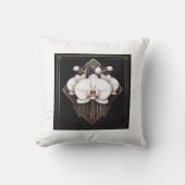 Witte Bloem Art Deco Kussen (Voorkant)