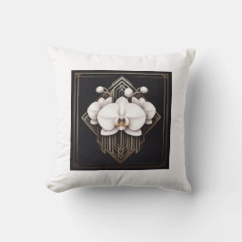Witte Bloem Art Deco Kussen