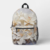 witte bloem bagpack bedrukte rugzak (Voorkant)