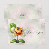 Witte Bloem Bedankkaart (Voorkant / Achterkant)