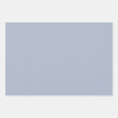 Witte bloem betegeld patroon op Dusty Blue Inpakpapier Vel (Voorkant 2)