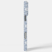 Witte bloem betegeld patroon op stoffige blauwe ra Case-Mate iPhone case (Achterkant / Rechts)