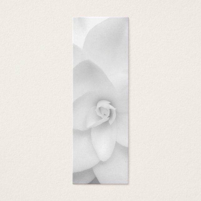 Witte Bloem Bladwijzer Mini Visitekaartjes (Voorkant)