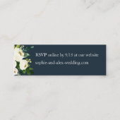 Witte Bloem Bloemen Trouwwebsite RSVP Kaarten Mari Mini Visitekaartje (Voorkant)