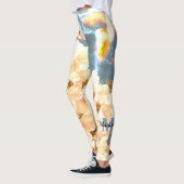  witte bloem bloesem monogram leggings (Links)