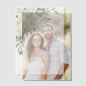 Witte Bloem Boeket Nuestra Boda Spaanse Bruiloft Vellum Uitnodigingen (Offset (Koppel))