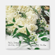 Witte Bloem Boeket Save the Date Magnet