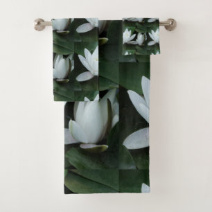 Witte bloem, botanische foto. bad handdoek