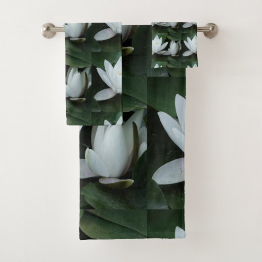 Witte bloem, botanische foto. bad handdoek (Insitu)