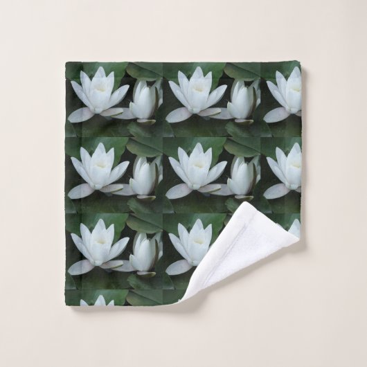 Witte bloem, botanische foto. bad handdoek (Wasdoekje)