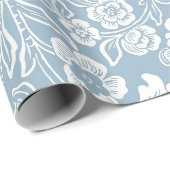 Witte bloem botanische patroon cadeaupapier (Rol Hoek)
