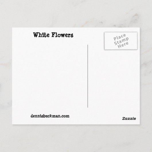 Witte bloem briefkaart (Achterkant)