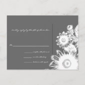 Witte Bloem Bruiloft Monogram RSVP-kaart Uitnodiging Briefkaart (Achterkant)