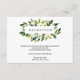 Witte Bloem | Bruiloft  Ontvangstkaartje Informatiekaartje