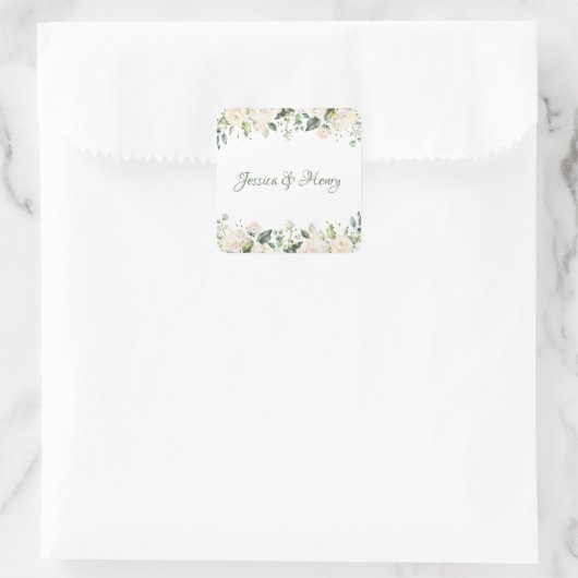Witte bloem bruiloft stickers (Tas)
