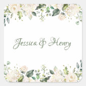 Witte bloem bruiloft stickers (Voorkant)