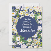 Witte Bloem Bruiloftsinvatie  Kaart (Voorkant)