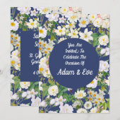 Witte Bloem Bruiloftsinvatie  Kaart (Voorkant / Achterkant)