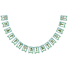 Witte bloem bunting banner