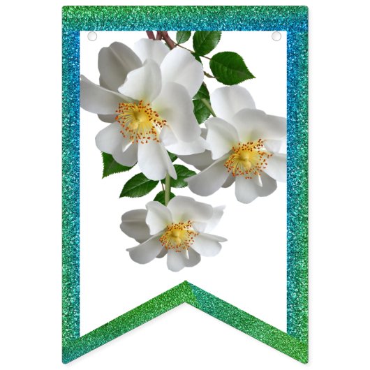 Witte bloem bunting banner (Eerste vlag)