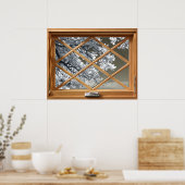 Witte bloem (Cherry Blossom) Faux, Fake, Window Poster (Keuken)