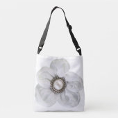 Witte bloem crossbody tas (Achterkant)