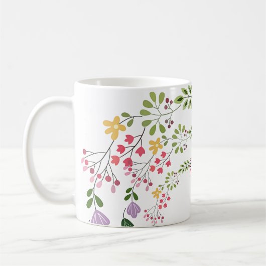 Witte Bloem Decoratie Koffiemok (Links)