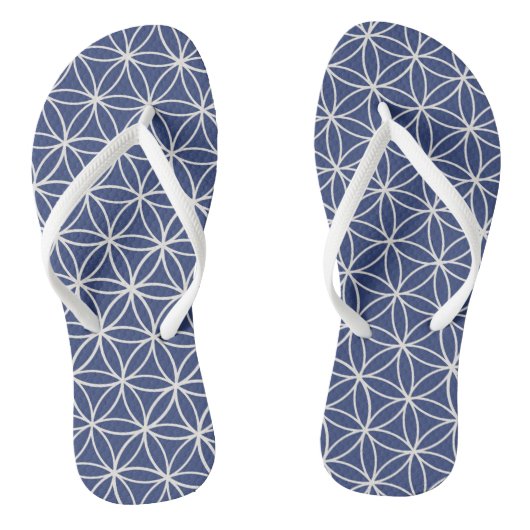 witte bloem des levens teenslippers (Voetbed)