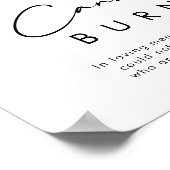 Witte Bloem Deze Kaars Brandt Bord Poster (Hoek)