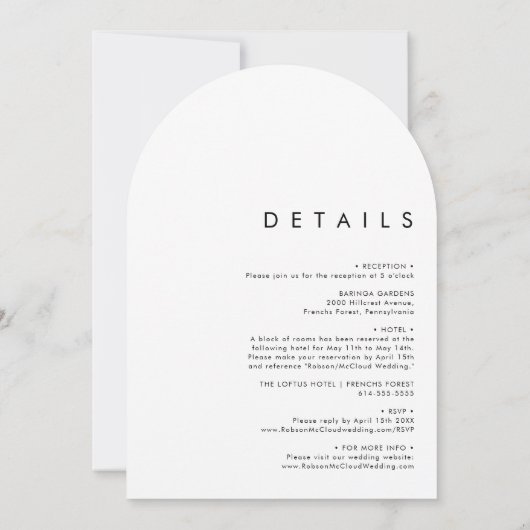 witte bloem | Donkergroen alles in één trouwboog Kaart (Achterkant)