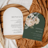 witte bloem | Donkergroen alles in één trouwboog Kaart
