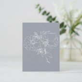 Witte Bloem Doodle Briefkaart (Staand voorkant)