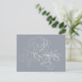 Witte bloem Doodle op grijs Briefkaart (Staand voorkant)