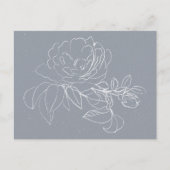 Witte bloem Doodle op grijs Briefkaart (Voorkant)