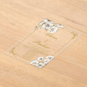 Witte bloem Elegante bruiloft uitnodiging in het S (Laagn)