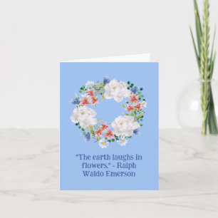Witte bloem elegante rustieke krans kaart