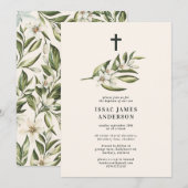 Witte bloem- en bladbloesem doop  (Voorkant / Achterkant)