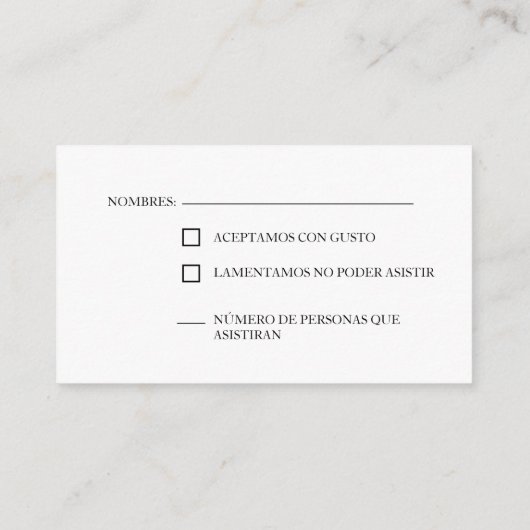 Witte bloem en groen bruiloft RSVP Kaart (Achterkant)