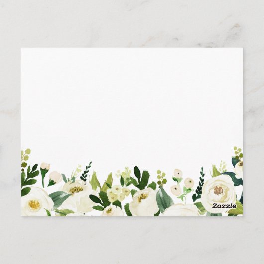 Witte Bloem en Groene Bruiloft Advies Kaarten (Achterkant)