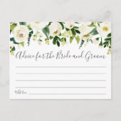 Witte Bloem en Groene Bruiloft Advies Kaarten (Voorkant)