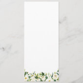 Witte Bloem en Groene Bruiloft Menu Rack Kaarten (Achterkant)