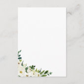 Witte Bloem en Groene Bruiloft Receptie Kaarten (Achterkant)