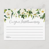 Witte Bloem en Groene Bruiloft Tijd Capsule Kaarte Briefkaart (Voorkant)