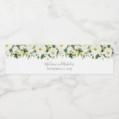 Witte Bloem en Groene de Flessenetiketten van het  Waterfles Etiket (Enkel label)