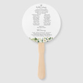 Witte Bloem en Groene Huwelijksprogramma Circle Fa Handwaaier (Achterkant)