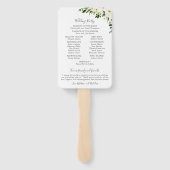 Witte Bloem en Groene Huwelijksprogramma Fans Handwaaier (Achterkant)