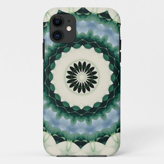 Witte Bloem en Hemelsblauwe Mandala Case-Mate iPhone Case (Achterkant)