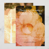 Witte Bloem Foto Bruiloft Uitnodiging Kaart (Voorkant / Achterkant)